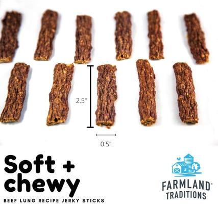 Show full view: Farmland Traditions Beef Lungs Recipe Jerky Dog Treats, 8.2-oz bag slide 4 of 7