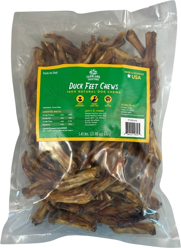 FARMLAND TRADITIONS 100% Duck Feet Dog Chews, 1.43-lb bag - Chewy.com