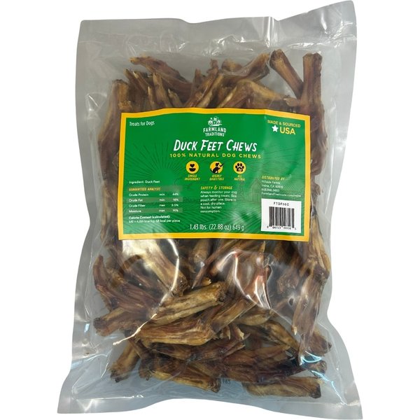 Farmland Traditions 100% Duck Feet Dog Chews, 1.43-lb bag