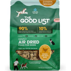 Farmland Traditions The Good List Chicken & Bone Broth Recipe Adult Gently Air-Dried Dog Food, 2.2-lb bag