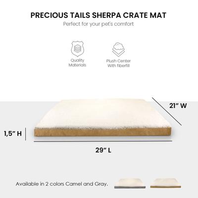 Show full view: Restology Precious Tails Sherpa Dog Crate Mat, Camel, Medium: 28-in slide 3 of 7