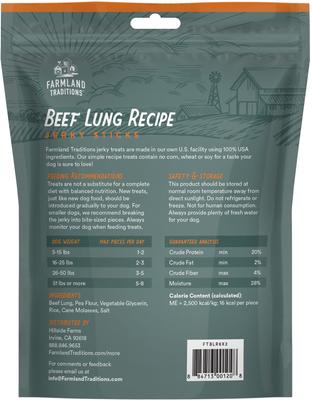 Show full view: Farmland Traditions Beef Lungs Recipe Jerky Dog Treats, 8.2-oz bag slide 3 of 7