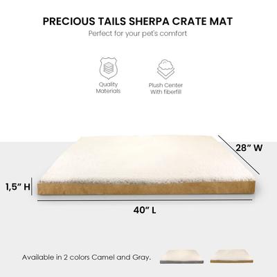 Show full view: Restology Precious Tails Sherpa Dog Crate Mat, Camel, X-Large: 40-in slide 3 of 7