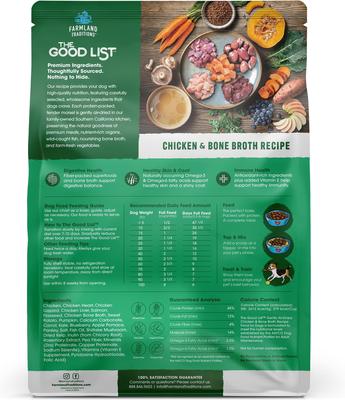 Show full view: Farmland Traditions The Good List Chicken & Bone Broth Recipe Adult Gently Air-Dried Dog Food, 5.5-lb bag slide 3 of 8
