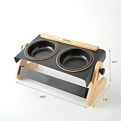 HANAMYA Adjustable Non-Skid Elevated Dog Bowl, Black, 2-cup slide 2 of 6