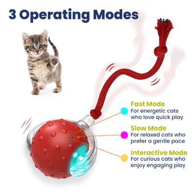 Show full view: PawsPik Chirp & Chase Motion Activated Cat Ball with LED Lights, Red slide 6 of 9