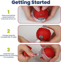 PawsPik Chirp & Chase Motion Activated Cat Ball with LED Lights, Red slide 2 of 7