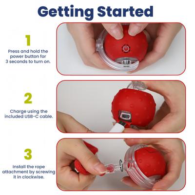 Show full view: PawsPik Chirp & Chase Motion Activated Cat Ball with LED Lights, Red slide 7 of 9