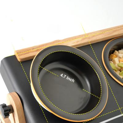 Show full view: HANAMYA Adjustable Non-Skid Elevated Dog Bowl, Black, 2-cup slide 5 of 8