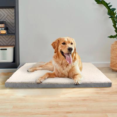 Show full view: Restology Precious Tails Sherpa Dog Crate Mat, Gray, Medium: 28-in slide 7 of 8