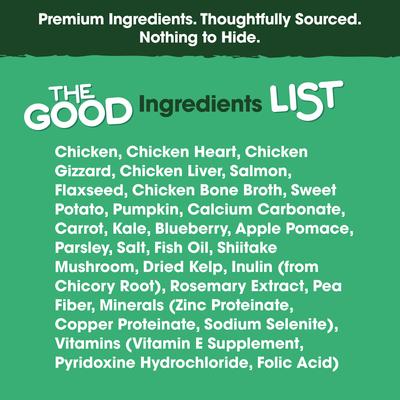 Show full view: Farmland Traditions The Good List Chicken & Bone Broth Recipe Adult Gently Air-Dried Dog Food, 16-oz bag slide 4 of 9