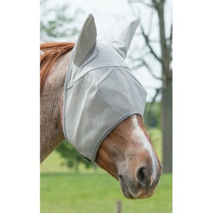 Weaver Equine Covered Ear Horse Fly Mask, Gray, Large
