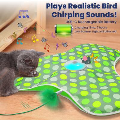 Show full view: PawsPik Interactive Hide & Seek Concealed Feather Cat Toy, Green slide 4 of 9