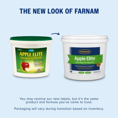 Show full view: Farnam Apple Elite Electrolyte Pellets Horse Supplement, 7.5-lb bucket slide 2 of 11