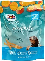 Dole Air-Dried Sweet Potato Sticks Dehydrated Dog Treats, 6-oz bag
