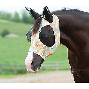 Weaver Equine Retro Flower Cooling Horse Fly Mask, Medium