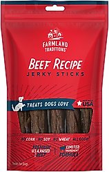 Farmland Traditions Beef Recipe Sticks Jerky Dog Treats, 14-oz bag