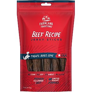 Farmland Traditions Beef Recipe Sticks Jerky Dog Treats, 14-oz bag