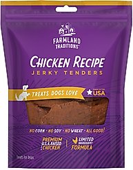Farmland Traditions Chicken Recipe Tenders Jerky Dog Treats, 16-oz bag