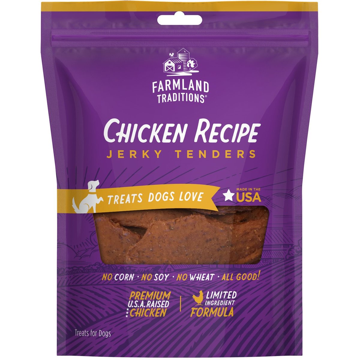 Farmland Traditions Chicken Recipe Tenders Jerky Dog Treats, 16-oz bag
