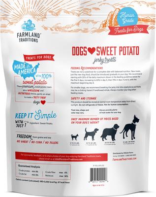 Show full view: Farmland Traditions Dogs Love Sweet Potato Jerky Dog Treats, 32-oz bag slide 4 of 9