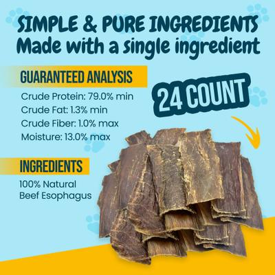 Show full view: HOTSPOT PETS 6-in Flat Beef Gullet Dog Treats, 24 count slide 5 of 8