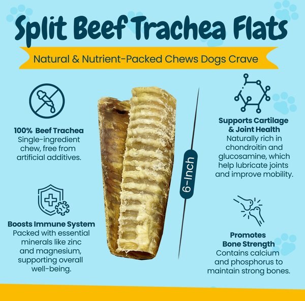 HOTSPOT PETS 6-in Split Beef Trachea Dog Chew Treats
