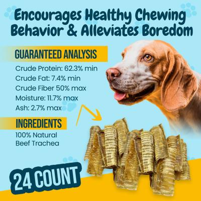 Show full view: HOTSPOT PETS 6-in Split Beef Trachea Dog Chew Treats, 24 count slide 5 of 9