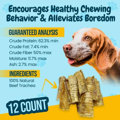 Show full view: HOTSPOT PETS 6-in Split Beef Trachea Dog Chew Treats, 12 count slide 5 of 9