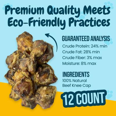 Show full view: HOTSPOT PETS Meaty Beef Knee Cap Bones Dog Chew Treats, Large, 12 count slide 5 of 9