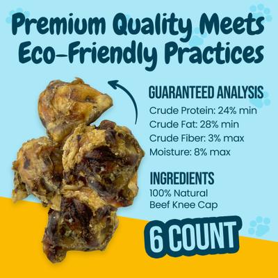 Show full view: HOTSPOT PETS Meaty Beef Knee Cap Bones Dog Chew Treats, Large, 6 count slide 5 of 9