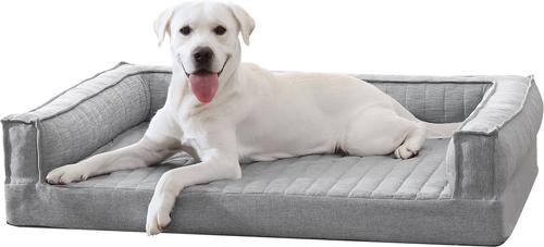 Show full view: ThermaTec Cooling Mod Sofa Memory Foam Orthopedic Dog Bed with Removable Cover, Grey, X-Large slide 3 of 7
