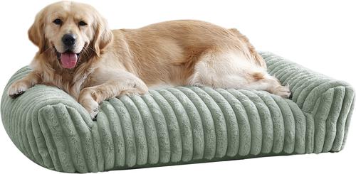Show full view: Arlee Home & Pet Saddle Sofa Memory Foam Orthopedic Dog Bed with Removable Cover, Sage, Large slide 3 of 7