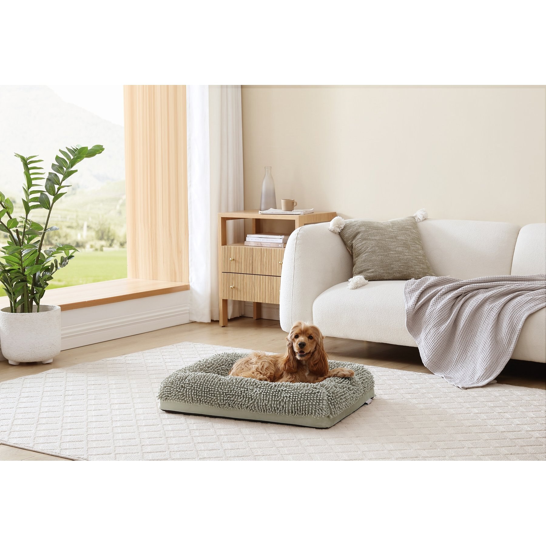 Arlee Home & Pet Slumber Box Ultimate Memory Foam Orthopedic Dog Bed with Removable Cover, Taupe, Small
