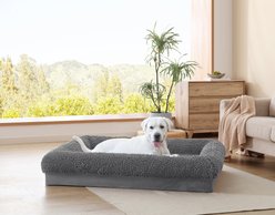Arlee Home & Pet Slumber Box Ultimate Memory Foam Orthopedic Dog Bed with Removable Cover, Grey, Large
