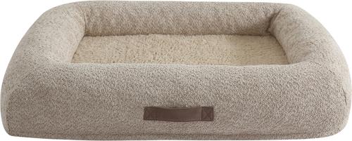 Show full view: Arlee Home & Pet Bumper Box Memory Foam Orthopedic Dog Bed with Removable Cover, Tan, Large slide 3 of 6