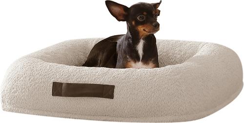 Show full view: Arlee Home & Pet Bumper Box Memory Foam Orthopedic Dog Bed with Removable Cover, Tan, Small slide 3 of 7