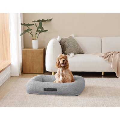 Arlee Home & Pet Arlee Home & Pet Bumper Box Memory Foam Orthopedic Dog Bed with Removable Cover, Grey, Medium