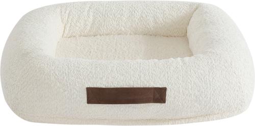 Show full view: Arlee Home & Pet Bumper Box Memory Foam Orthopedic Dog Bed with Removable Cover, Cream, Small slide 3 of 6