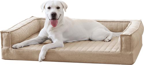 Show full view: ThermaTec Cooling Mod Sofa Memory Foam Orthopedic Dog Bed with Removable Cover, Tan, X-Large slide 2 of 6