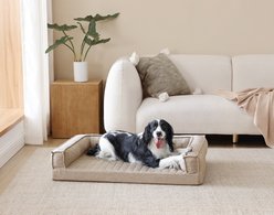 Arlee Home & Pet ThermaTec Cooling Mod Sofa Memory Foam Orthopedic Dog Bed with Removable Cover, Tan, Large