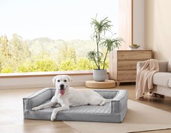 ThermaTec Cooling Mod Sofa Memory Foam Orthopedic Dog Bed with Removable Cover, Grey, X-Large