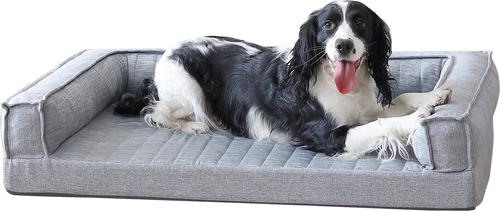 Show full view: ThermaTec Cooling Mod Sofa Memory Foam Orthopedic Dog Bed with Removable Cover, Grey, Large slide 3 of 7