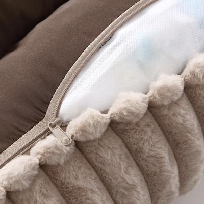 Show full view: Arlee Home & Pet Saddle Sofa Memory Foam Orthopedic Dog Bed with Removable Cover, Tan, Large slide 4 of 6