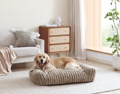 Arlee Home & Pet Saddle Sofa Memory Foam Orthopedic Dog Bed with Removable Cover, Tan, Large