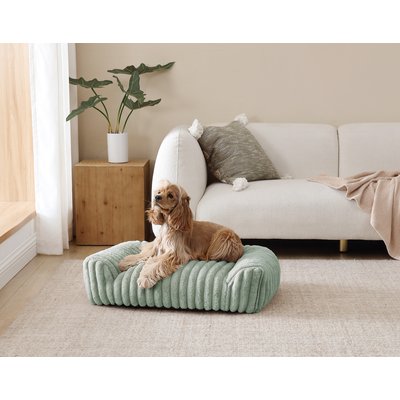 Arlee Home & Pet Arlee Home & Pet Saddle Sofa Memory Foam Orthopedic Dog Bed with Removable Cover, Sage, Medium