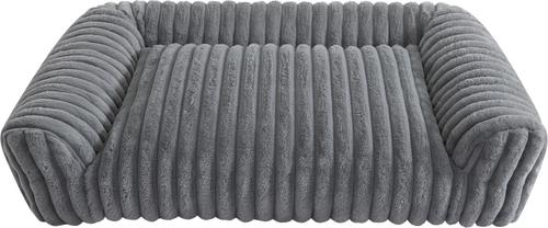 Show full view: Arlee Home & Pet Saddle Sofa Memory Foam Orthopedic Dog Bed with Removable Cover, Grey, Large slide 4 of 7