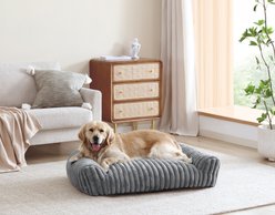 Arlee Home & Pet Saddle Sofa Memory Foam Orthopedic Dog Bed with Removable Cover, Grey, Large