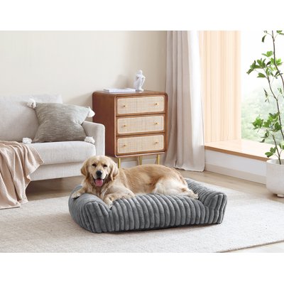 Arlee Home & Pet Arlee Home & Pet Saddle Sofa Memory Foam Orthopedic Dog Bed with Removable Cover, Grey, Large