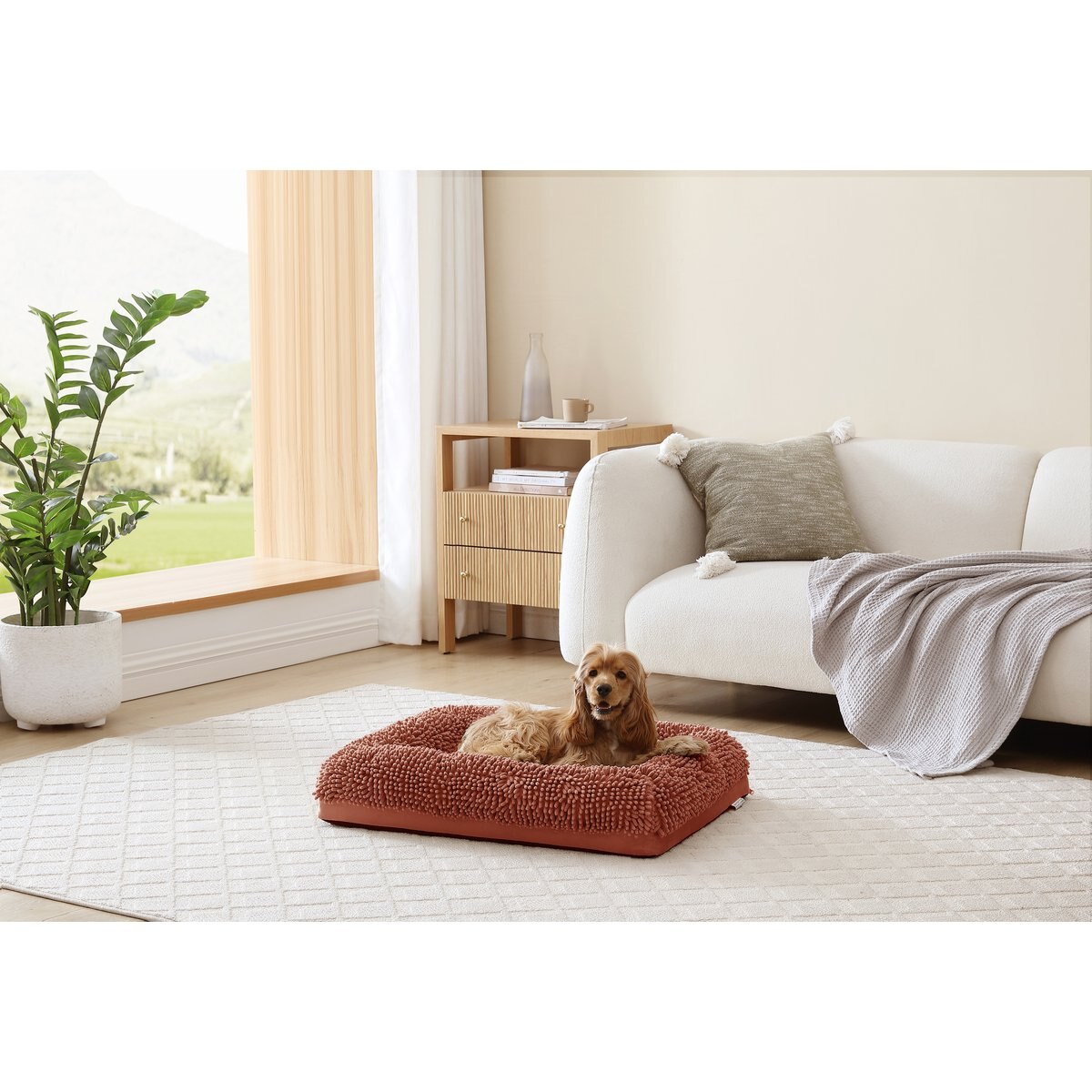 Arlee Home & Pet Slumber Box Ultimate Memory Foam Orthopedic Dog Bed with Removable Cover, Terracotta, Small